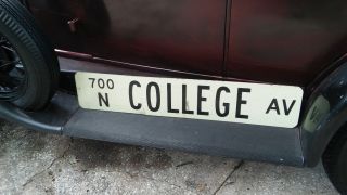 Vintage Metal Street Sign Double Sided College Ave University School