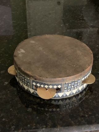 Vintage Inlaid Native American Tambourine