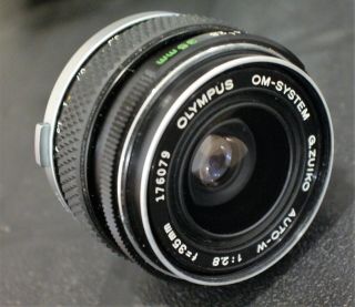 Vintage Olympus Om - System Zuiko Prime 35mm F/2.  8 Auto W Lens 176079 Vs Case