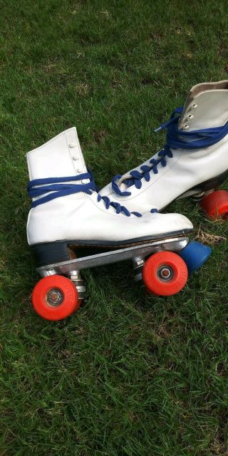 Leather 4 - Wheel Roller Skates Size 6 Derby Vintage