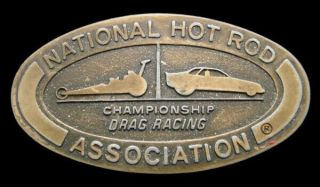 Pb16169 Vintage 1982 National Hot Rod Association Nhra Drag Racing Buckle
