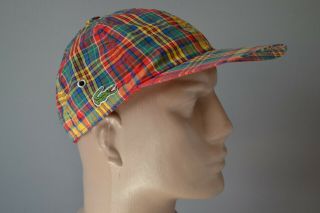 Lacoste Vintage 6 Panel Extra Rare Mens Cap Hat Size 2 France Multi Colour