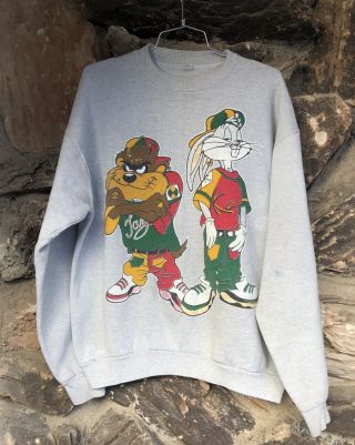 Vintage 90s Taz Bugs Bunny Looney Tunes Kriss Kross Hip Hop Sweatshirt
