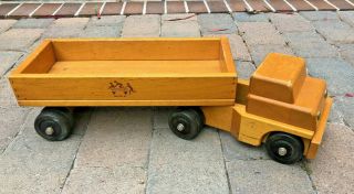 Vintage 26 " Community Rifton Ny,  Wooden Truck And Trailer