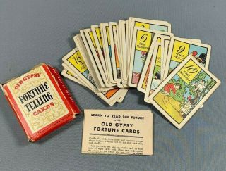 Vintage 1940s Whitman Old Gypsy Fortune Telling Cards W/directions
