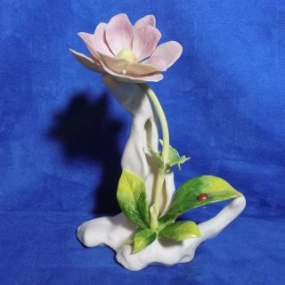 Vintage Cybis Porcelain Figurine - " Windflower With Ladybug " -