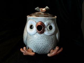 Vintage Fitz And Floyd Owl Tea Pot 6 Inch
