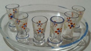 Antique Miniature Blown Glass 10Pc PUNCH BOWL SET Dollhouse or Doll Accessory 4