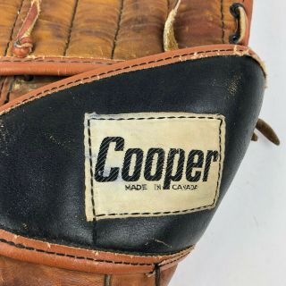 Vintage 1970 Cooper GM 9 Professional Leather Hockey Snap Action Goalie Glove LH 6