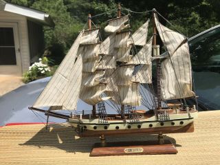 Vintage Wood Model Ship Sail Boat Gorch Fock In Great Shape Nothing Broken