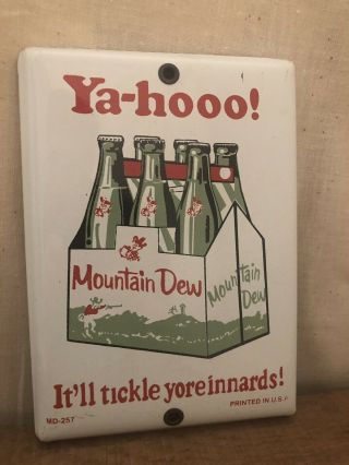 Vintage Mountain Dew Porcelain Sign,  Soda Pop,  Fountain Marked Md257