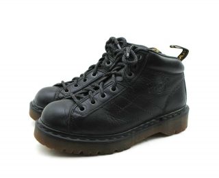 Vintage Dr.  Doc Martens Black Leather Lace Up Combat Ankle Boots Sz Uk 6 / Us 8