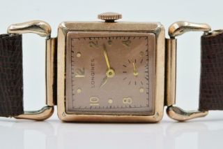 Vintage Longines 17j 8ln 10k Rose Gold Filled Movable Lug Mens Wristwatch