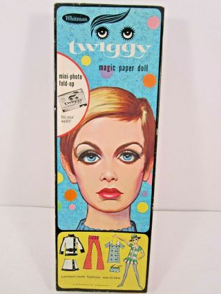 Vintage Rare 1967 Twiggy Magic Paper Doll Whitman Cut Model