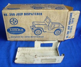 Vintage Tonka Jeep Dispatch Box Only 1962 Pressed Steel Toy 200 Shell Roof Part
