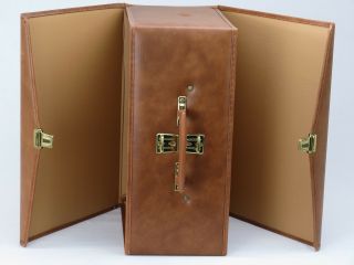 Vintage Cassette Tape Case Storage Holder Double Sided Carrying Audio Brown 60
