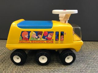 Vintage Ride On Fisher Price Little People School Bus 1970s 1980s