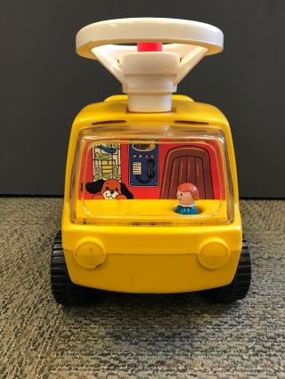 Vintage Ride On Fisher Price Little People School Bus 1970s 1980s 2