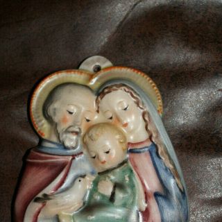 Vtg.  Goebel Hummel Jesus Mary & Joseph Nativity Wall Pocket - Rare - 2