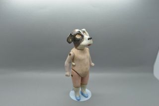 Antique Germany Porcelain Bisque Doll Large With Animal Head From Limbach 1900