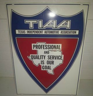 Vintage Texas Independent Auto Association Sign,  Double Sided,  Metal,  Gas,  Oil