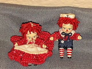 Dollhouse Miniature Artisan Made Raggedy Ann and Andy Dolls by L.  Bauer 1976 3