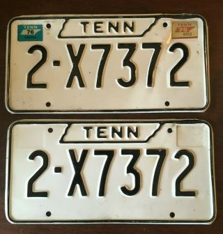 2 Tennessee Vintage 1971 Tn License Plate Pair Set