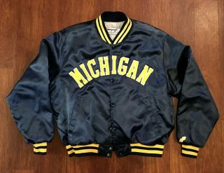 University Of Michigan Vintage Swingster Satin Jacket Adult Xl 80s Retro Ncaa