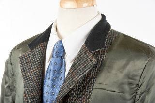 Vintage BROOKS BROTHERS Sport Coat 40 R in Honey Gold Wool w Blue Rust Check 5