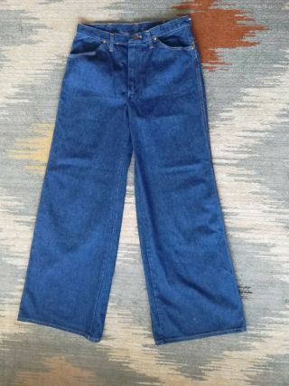 Vtg 1970s Wrangler No Fault Mens Jeans Denim Pants 36x36 Wide Leg Bell Bottom