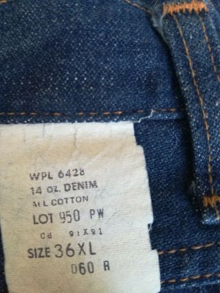 Vtg 1970s Wrangler No Fault Mens Jeans Denim Pants 36X36 Wide Leg Bell Bottom 5