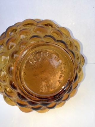 Genie Bottle Decanter Mid Century Amber Glass Empoli Made in Italy Vintage 2