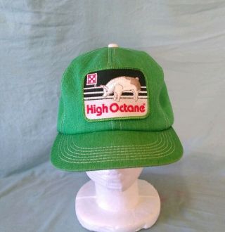 Vintage Purina Chow High Octane K - Brand Products Green Snapback Hat Trucker Cap