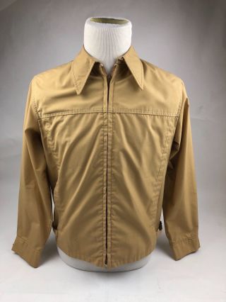 Vintage Derby Of San Francisco Bomber Jacket Zip Up Tan Made In Usa Mens 40