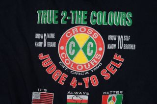 Rare Vintage CROSS COLOURS Judge 4 Yo Self Hoodie Tee Shirt SZ One Size Fits All 2