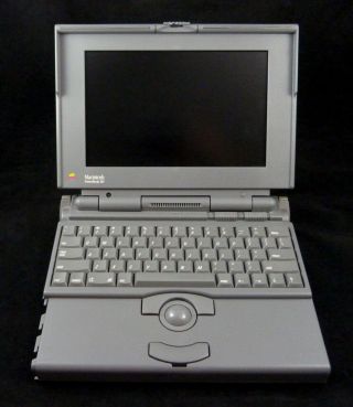Vtg Macintosh Mac Powerbook 165 Laptop W/ Battery & Charger Os 7.  1 1993