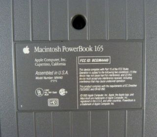 Vtg Macintosh Mac PowerBook 165 Laptop w/ Battery & Charger OS 7.  1 1993 7