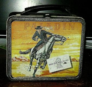 Vintage 1960 Aladdin Paladin Have Gun Will Travel Metal Lunch Box 2