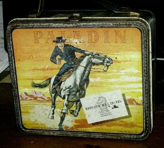 Vintage 1960 Aladdin Paladin Have Gun Will Travel Metal Lunch Box 8