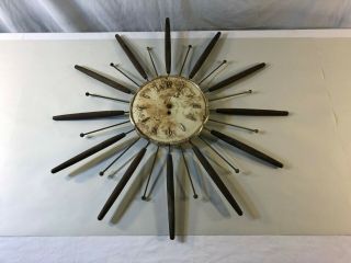 Vintage Lux 8 Day Sunburst Wall Clock - Robert Shaw 1963