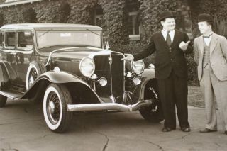 Laurel and Hardy 1931 Vintage b/w Studebaker PHOTO Hal Roach Studios Culver City 2