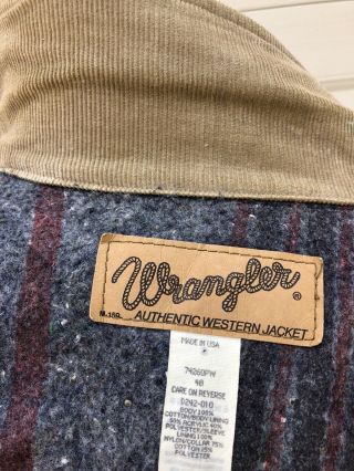 Vintage Wrangler Blanket Lined Western Jean Jacket Coat,  Mens 48 REG USA Denim 6