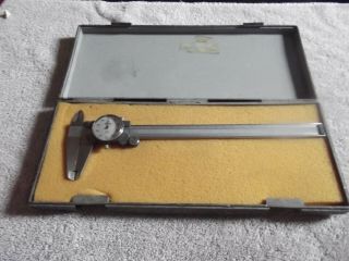 Vintage 0 - 8 " Mitutoyo Dial Caliper.  001 " Made In Japan Machinist Mill Work