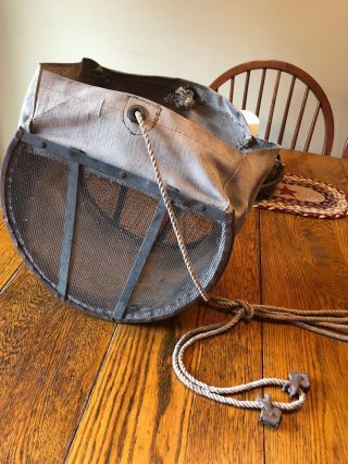 Antique Vintage Bait Bucket Feeder Canvas Collapsible The Planet Company
