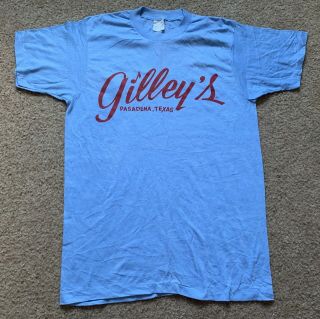 Rare Vintage Gilleys Bar Texas L Large 70s Screen Stars Double Sided Hipster