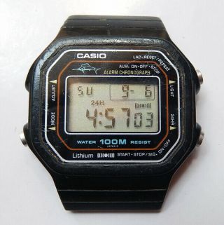 Vintage Casio W300 Marlin Digital Diver Watch Japan 1980 100m
