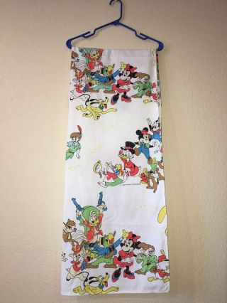 Vintage Mickey Mouse Club Curtain Sheet Walt Disney Wamsutta 70s (74in X31.  5)