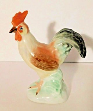 Vtg.  Herend Hand Painted Porcelain Rooster Cock Figurine 5032 5 1/4