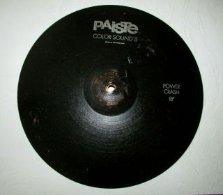 Vintage Paiste Color Sound 5 Power Crash 18 " Cymbal Made In Switzerland