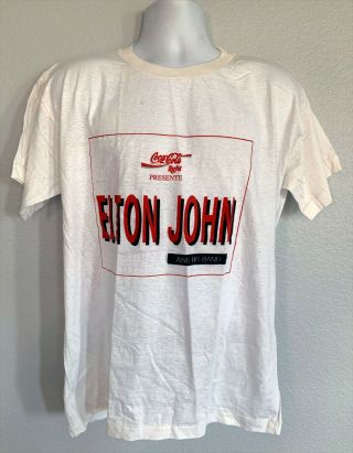 Vtg Elton John 1990s Tour Crew T - Shirt Sz Xxl Rare Concert 90s Coca - Cola Light